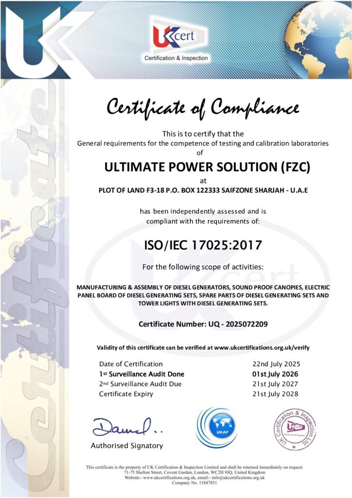 ISO-IEC 17025-2017 ULTIMATE POWER SOLUTION (FZC)