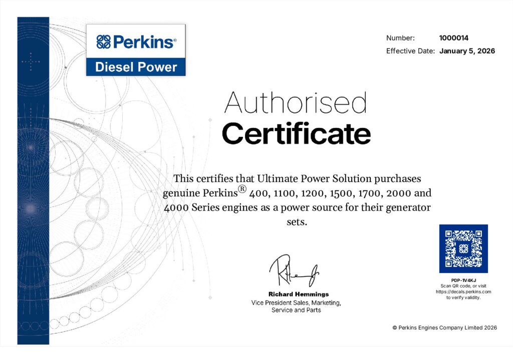 PERKINS OEM CERTIFICATE 2026