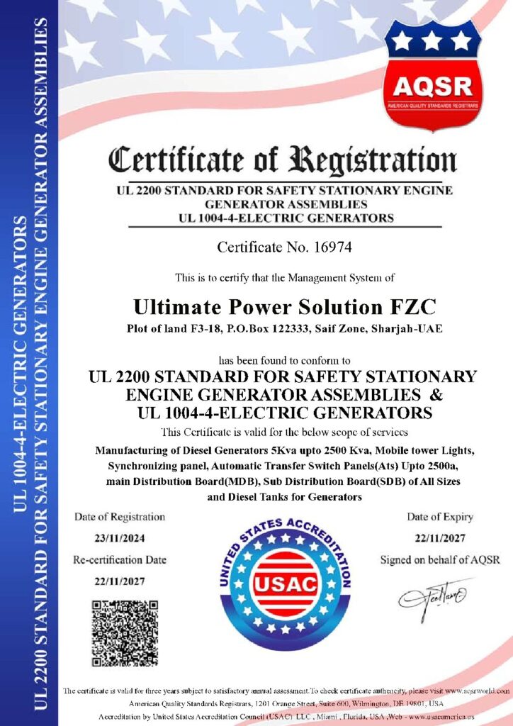 UL CERTIFICATE 2200